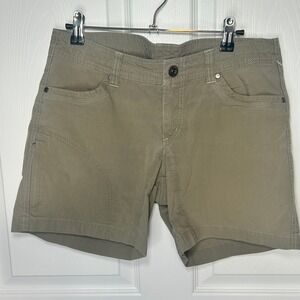 KÜHL Splash Stretch Hiking Shorts‎ Women's 8 Taupe Zip Pocket UberKÜHL 7" Inseam